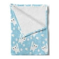 thumbnail image 2 of Baby Soft Flannel Fleece Blanket, Amusing Feline Cat with Yarn Ball and Mouse Sketch Predator Instincts Dotted Backdrop, Cozy Plush for Indoor and Outdoor Use, 50" x 70", Blue Cream, by Ambesonne, 2 of 5