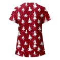 thumbnail image 4 of Christmas Scrub Tops for Women Funny Cute Xmas Print Short Sleeve V-Neck Shirts Trendy Casual Stretch Work Blouses with Pockets, 4 of 4