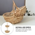thumbnail image 5 of KONTONTY 2Pcs Khaki Rattan Flower Baskets Handwoven with Handle for Wedding Banquet and Storage Use, 5 of 8