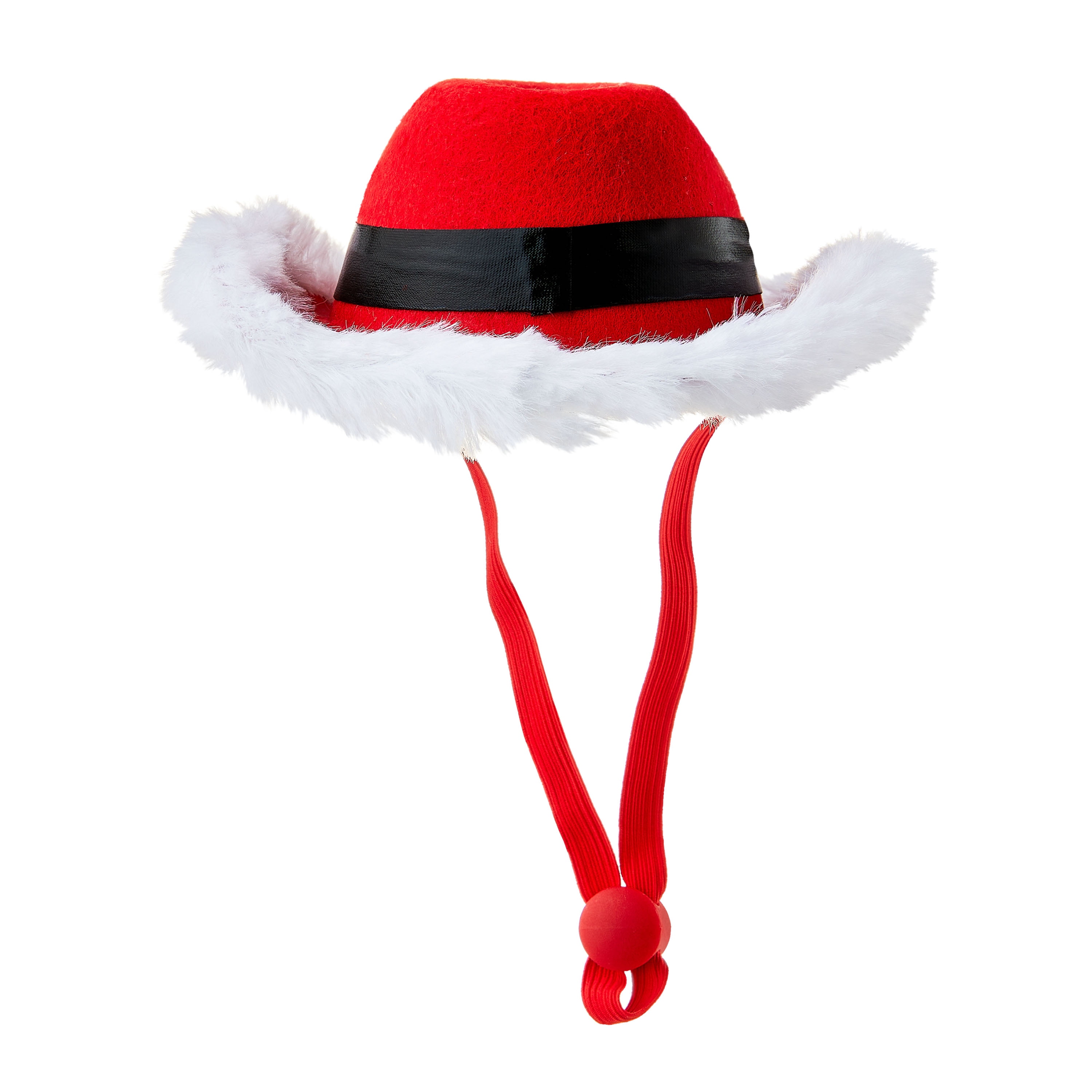 Vibrant Life Holiday Pet Santa Cowboy Hat for Cats & Dogs, Red, Extra Small/Small