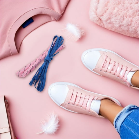 WHAMVOX 2 Pairs Of Stylish And Heavy Duty Ice Hockey Skate Laces Waxed Shoe Laces For Roller Skates And Sneakers Athletic Shoe Laces Wear-Resistant Shoelaces