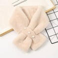 thumbnail image 2 of Alkepwun Plush Scarf for Women Winter Furry Faux Fur Loophole Short Scarf Soft Cozy Neck Warmer Wrap with buttons, 2 of 4