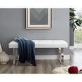 thumbnail image 2 of Posh Living Myles 18" U-Leg Faux Leather & Stainless Steel Bench in White, 2 of 7