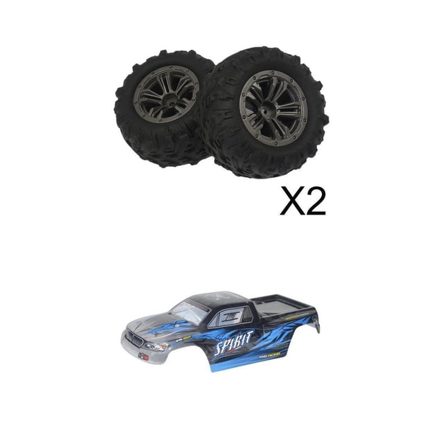 RC Car Body Shell wiht Tyre Set for XLH Q901 RC Car Body Replacement Hugo Neumáticos de rueda de coche RC