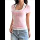 thumbnail image 3 of Blusa Informal de Corta con Botones Henley Acanalados para Mujer, -Verano 2025, 2 Piezas Rosa M, 3 of 9