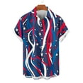 thumbnail image 3 of Jinhomg Mens Stars And Stripes Shirt Big And Tall Short Sleeve Button Down Shirts Casual Comfy American Flag Print Beach Tops Summer Vacation Outfit Blue XXL, 3 of 7