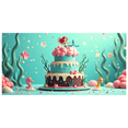 thumbnail image 2 of Mermaid Themed Colorful Ocean Banner with Coral Starfish Decorations Backdrop, Perfect for Birthday Party Under The Sea Themed Party Photography Props and Decors, 2 of 4