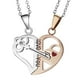 thumbnail image 2 of Collar de pareja DIY con colgante de corazón, regalo para pareja, rompecabezas de corazón, colgante a juego con Oro, 2 of 9