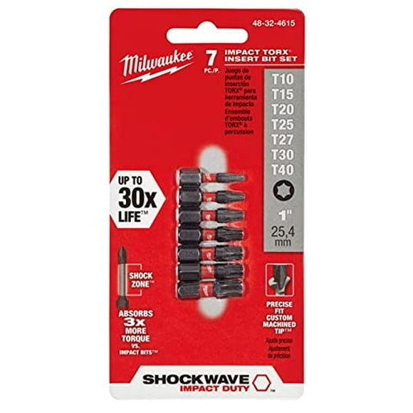 Shockwave 48-32-4615 Impact Duty Drive Bit Set, 7 Pieces, 1 in L