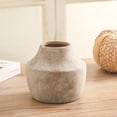 thumbnail image 2 of Ceramic Flower Vase, Decorative Terracotta Vase, Rustic Vases for Home Decor, Farmhouse Vintage Vases for Living Room, Kitchen, Bedroom, Office, Coffee Table, 14CM (Brown), 2 of 11