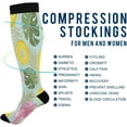 thumbnail image 4 of Coolnut 1 Pack Pineapple Flowers Tropical Leave Compression Socks for Women Men Knee High Stocking for Running,Athletic,Medical, 4 of 6