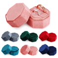 thumbnail image 2 of Velvet Jewelry Box Ring Holder Gift Packaging Marriage Storage Organizer Earring Display Wedding Wholesale High Quality grey-Double, 2 of 6