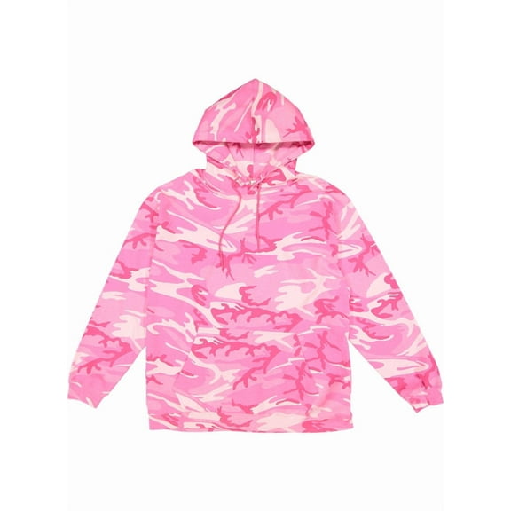 Code Five Unisex Camo Pullover Hoodie - PINK WOODLAND - L
