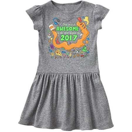 

Inktastic The Most Awesome Kids are Born in 2017 Gift Toddler Girl Dress
