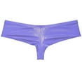 thumbnail image 2 of Botmois Men Wet Look Brazilian Bikini Underwear Cheek Underpant Pouch Briefs Hipster Trunks Purple Gray L, 2 of 3
