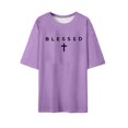thumbnail image 5 of FUZHIQ Christian Shirts for Men Blessed Cross Graphic T-Shirt Casual Streetwear Vintage Tee God T-Shirt Top, 5 of 5