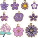 thumbnail image 1 of 1 caja de 40 piezas de 10 estilos de dijes de flores moradas, dijes de violeta, girasol, rosa, flores esmaltadas, dijes florales, 1 of 5