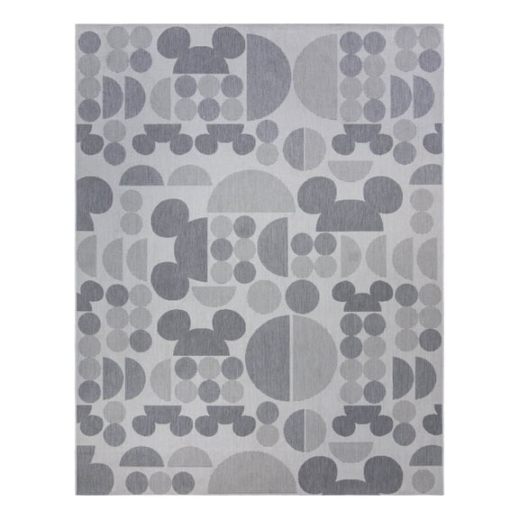 Disney Outdoor Mickey Mouse Spheres Modern Geometric Gray Area Rug, 9x13
