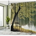 thumbnail image 5 of Ambesonne Nature Shower Curtain, Resting at Riverside, 69"Wx84"L, Green, 5 of 5