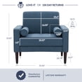 thumbnail image 5 of BELLEZE Erik Accent Chair Tufted Linen with Bolster Pillows, Navy Blue, 5 of 7