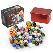 Yellow Mountain Imports collectors Series Assorted Marbles Set in Tin Box, Lava Rocks