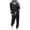 Black, variant on VBTAPA Women's Sweatsuits 2 Piece Outfits Striped Track Suit Sets Crewneck Long Sleeve Pullover and Drawstring Waist Joggers Set Casual Jogging Matching Suits Black XXL