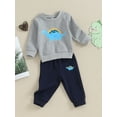 thumbnail image 3 of Bslissey Toddler Baby Boys Pants Sets Long Sleeve Cartoon Dinosaur Print Sweatshirt + Sweatpants 2Pcs Tracksuit Outfits Infant Casual Daily Clothes 0-3 Years, 3 of 9