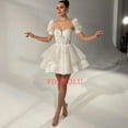 thumbnail image 3 of Robe de Soirée Courte Personnalisée Robe de Mariée Ligne A Mini 2024 Manches Détachables Robes de Bal Robe de Fête Formelle pour Mariée, 3 of 5