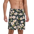 thumbnail image 2 of Kdxio Flowers Print Mens Sleep Shorts Bottoms Soft Comfy Pajama Wear Pants with Drawstring Pockets, 2 of 7
