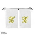 thumbnail image 3 of Monogrammed Hand Towel, Personalized Gift, 16 x 30 Inches - Set of 2 - Gold Embroidered Towel - Extra Absorbent 100% Turkish Cotton- Soft Terry Finish - for Bathroom, Kitchen and Spa- Script X White, 3 of 3