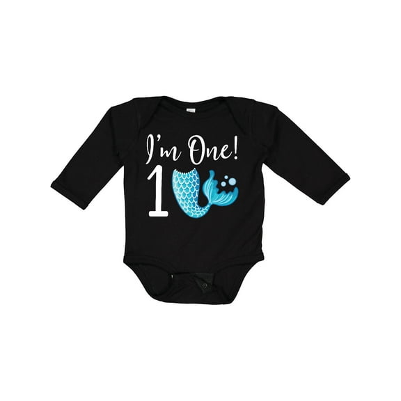 Inktastic 1st Birthday Mermaid Party Girls Long Sleeve Baby Bodysuit