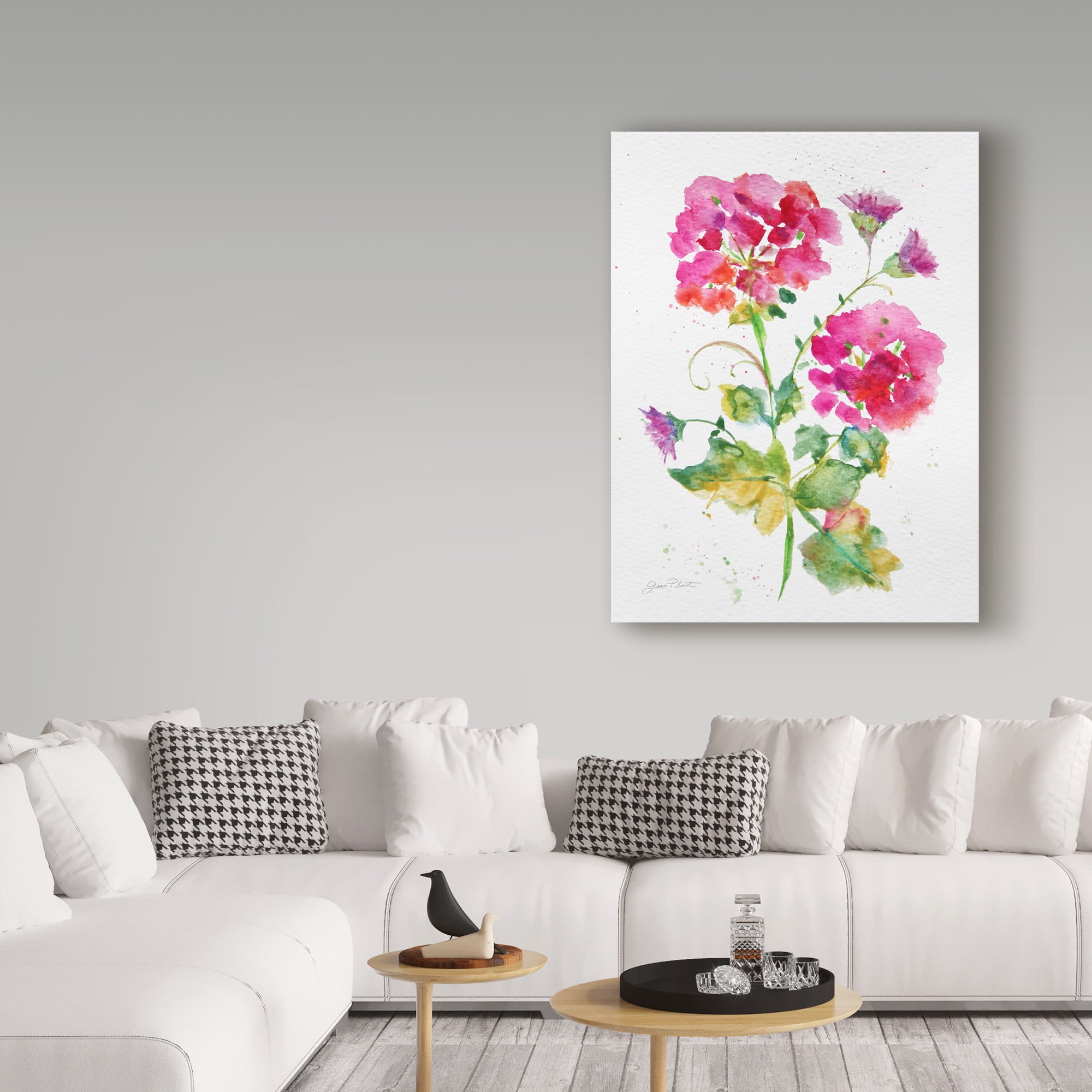 Trademark Fine Art 'Watercolor Flowers 1' Canvas Art by Jean Plout