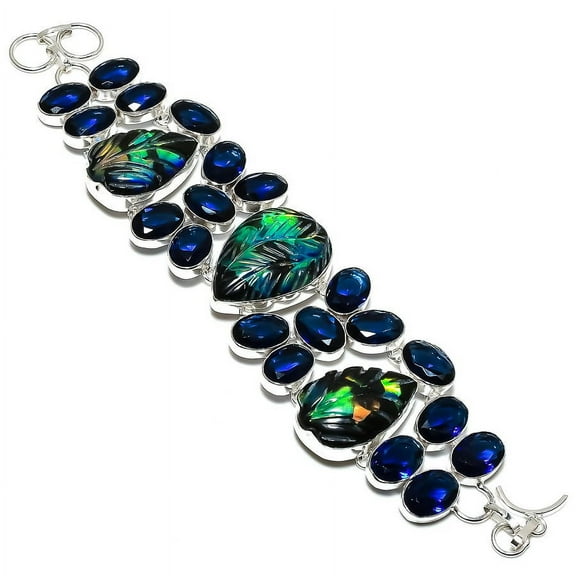 Natural Mystic Topaz, Topaz Gemstone 925 Sterling Silver Bracelet 7-8"