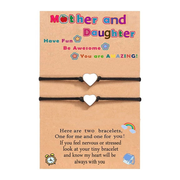 YYKihy Mother Daughter Heart Bracelet Set Of 2 Holiday Gifts For Boys And Girls Heart Bracelet