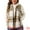 White Brown, variant on DARING DIVA Women's Plus Size Plaid Coat Slash Pocket Sleeveless Vest 1X White Brown