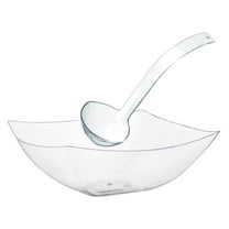 Plastic Punch Bowl With Ladle I 4 Pcs I Looks Like A Glass Punch Bowl Set I 2 Sets of 1 Gallon Clear Punch Bowl Plastic With Punch Bowl Ladle Large Punch Bowl With Ladle 128Oz