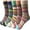 Multicolor I, variant on WRKEKC Women's Crew Wool Socks Ethnic Pattern Color Block Mid Calf Socks for Fall Winter Warm Cozy and Trendy Casual Wear