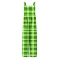 thumbnail image 5 of BiZtdJrK St Patricks Outfits for Women Cute Shamrock Irish Overalls Summer Loose Sleeveless Jumpsuit Linen Holiday Rompers Green L, 5 of 8