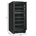 thumbnail image 2 of KoolMore Reserve 15 in. Under-Counter Panel Ready Dual Zone Built-in Wine Cooler with Black Shelves and 23 Bottle Capacity in Black (KM-CW28DZ-BPR), 2 of 9