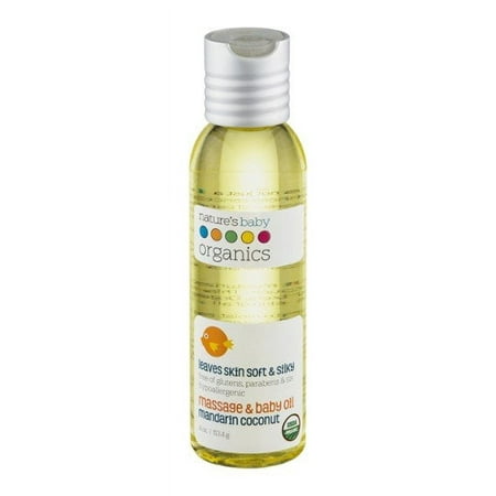Nature's Baby Organics Mandarin Coconut Massage & Baby Oil, 4 oz