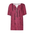 thumbnail image 5 of Alllist Womens Tshirts Short Sleeve Boho Henley Shirts V Neck Summer Tops for Women Hot Pink,Xl, 5 of 5