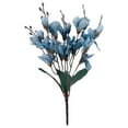 thumbnail image 2 of Artificial Magnolia Flower Stems - Real Touch Fake Flowers, 17.32" Polyester Stems in White/Red/Blue/Purple/Yellow - Home Decor, Wedding Centerpiece, Table Arrangement, Vase Filler, 2 of 6