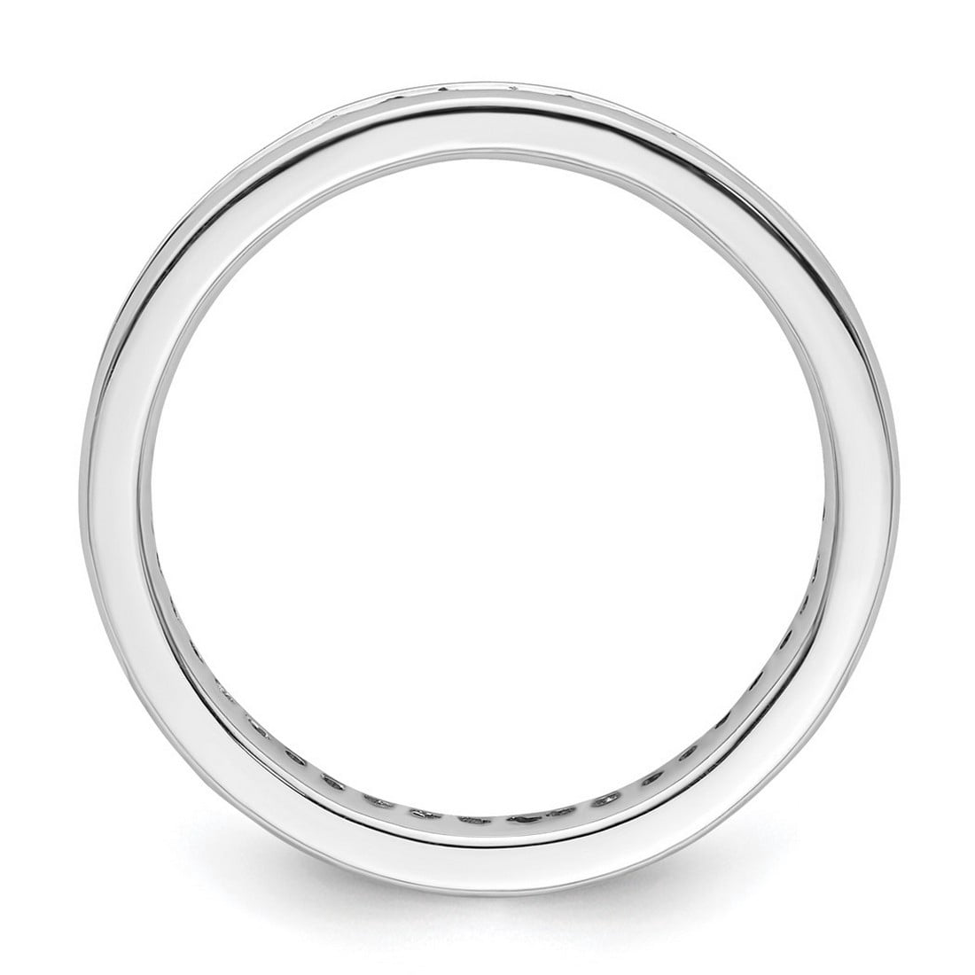 2.5mm 925 Sterling Silver Channel set Stackable Polished Created Sapphire Ring Size 10 Stackable Ring for Women