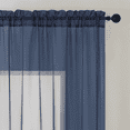 thumbnail image 3 of MKHILL 42x216 Navy Blue Sheer Scarf Valance, Extra Long 18 Ft Voile Curtain for Wedding Backdrop & Living Room Bedroom Decor, 1 Panel, Navy Blue, 3 of 7