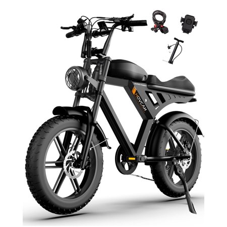 Movcan V30 Electric Bike for Adult, 1000W 28mph Mountain Ebike, 48V 15.6AH 20" Fat Tire Full Suspension Electric Bicycle UL2849