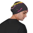 thumbnail image 4 of Xecao Neon Gothic Skull Moon Print Beanie Knitted Hat for Men Women, Winter Fashion Knit Cuffed Caps Unisex, 4 of 7
