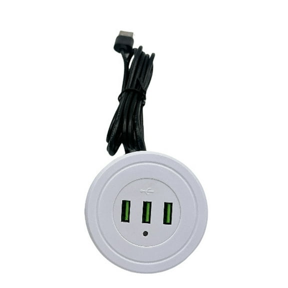 Recessed Double USB Charging Station 3 Outlets 170CM Cable Type B Plug For Tablets Phones Electronics
