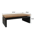 thumbnail image 6 of Modern Industrial Coffee Table – Two-Tone Wood Center Table with Floating Top Design 47.6" L * 23.6" W * 16.3" H, 6 of 9