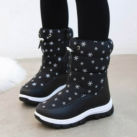 

Akiihool Baby Booties Girls First Walkers Crib Shoes Soft Sole Warm Ankle Booties for First-Walkers (Black 2)