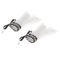 thumbnail image 4 of 1 par de muñequeras de felpa, accesorios para disfraces, plumas sintéticas Steampunk, calentadores de brazos teñidos, muñequera para baile latino, blanco Macarena Puños de muñeca, 4 of 8